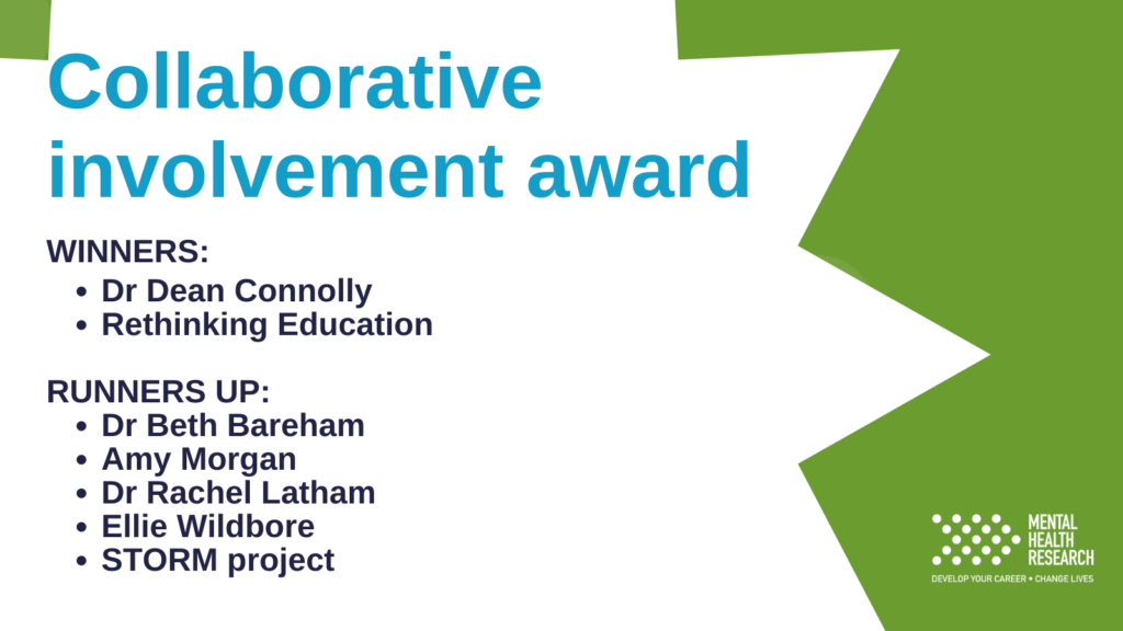 Collaborative involvement prize: Dr Dean Connolly and Rethinking Education SIRG