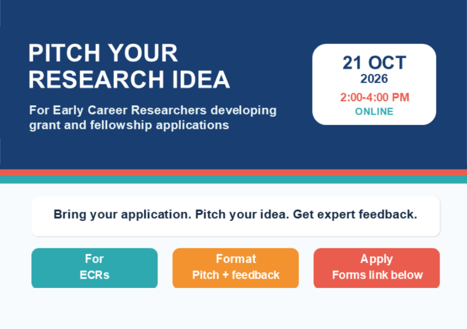 Early Career Researcher (ECR) Grant & Fellowship Pitch Event